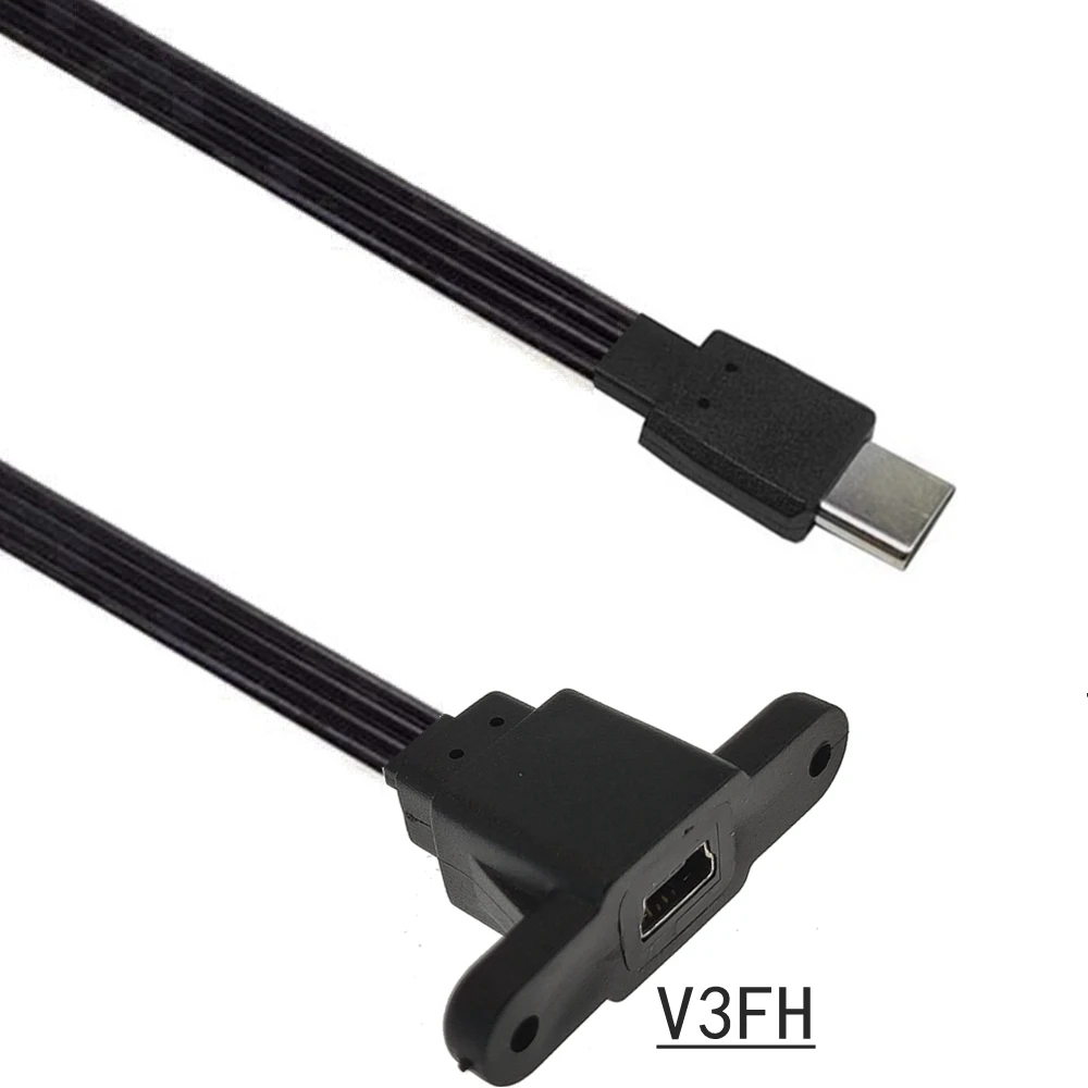 

Mini USB to type c Plug Socket Fast Charging Cable Charger Data Transfer Cable for Computer Data Synchronization