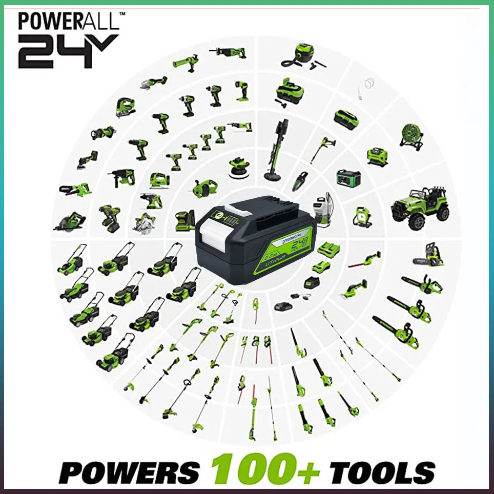 Voor Greenworks Batterij 24V 8.0AH Greenworks Lithium Ion Batterij (Greenworks Batterij) Het originele product is 100% gloednieuw