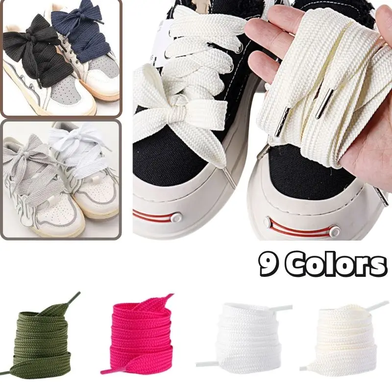 130cm Flat Shoelaces 1Pair Double Sneakers Rope Fashion Unisex Shoelace Double Thicken Rope High Quality Shoe Athletic String