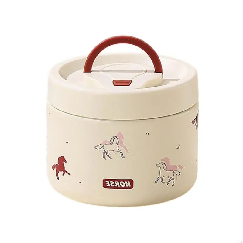 Durable 316 Nonrust Steel Thermal Lunch Box Single Compartment Leak Proof Design Meal Preps Container For Adults Kids B03E