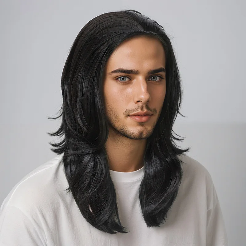 Synthetic Black Layered Upturned Wig Loki-Inspired Cosplay Wig for Halloween Party Anime Costume Heat Resistant