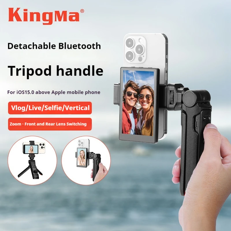 2024 Kingma Mobile Phone Bluetooth Remote Control Zoom Handle Selfie Display For Apple Rear Camera Selfie Mirror High-End Gifts