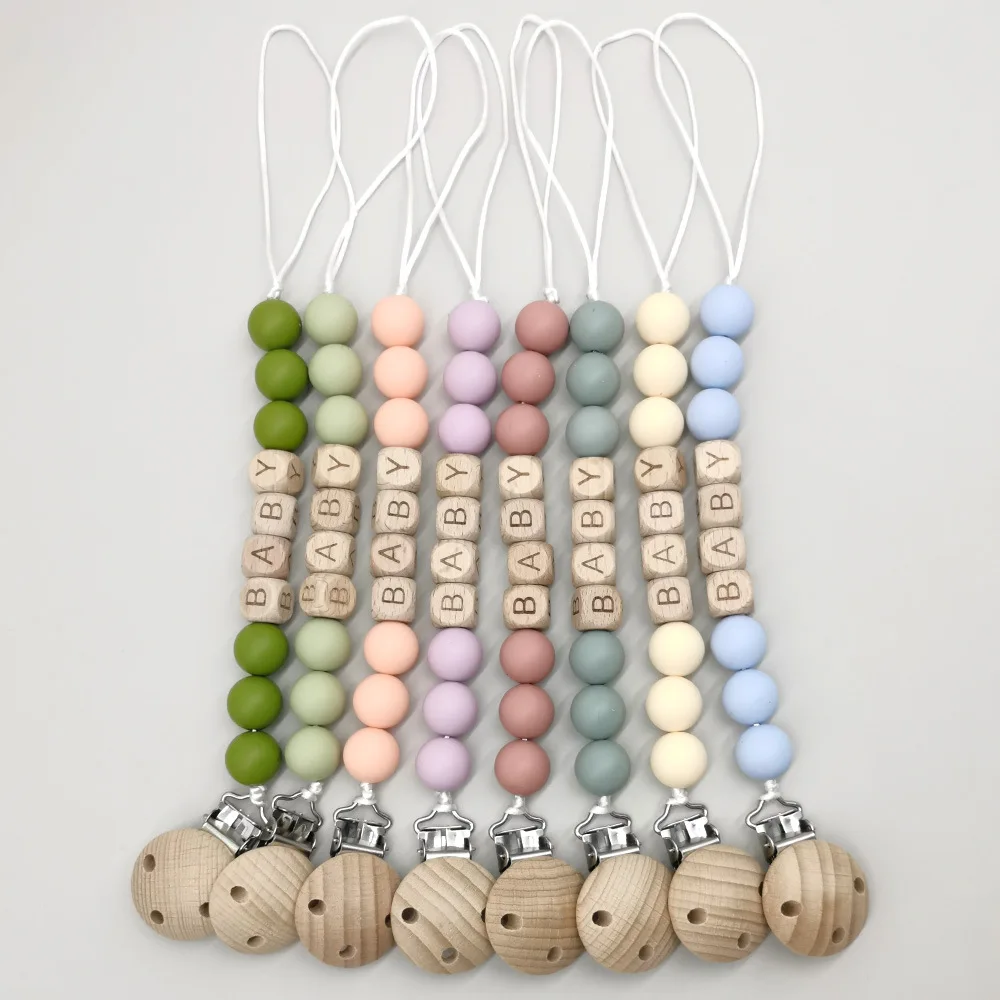 

INS Baby Pacifier Clip Personalize Name Custom Dummy Nipple Holder Chain Newborn Gift Teether Babies Accessories