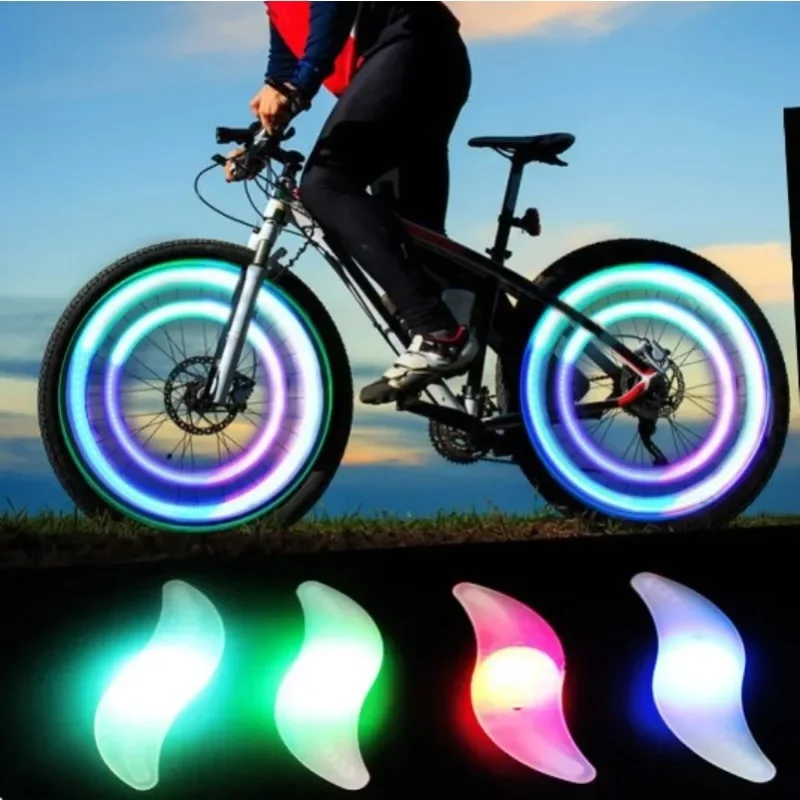 Bike Wheel Spoke Light Colorful MTB Bicycle Accessories Light LED Tire Flash Tail Lights Safety Warning Cycling Lamp Waterproof