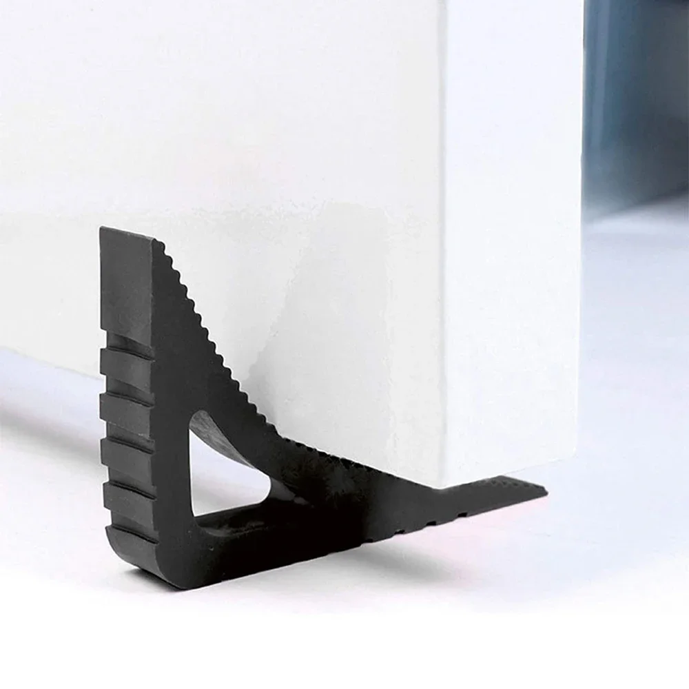 Creative Triangle Shape Door Stop Safety Rubber Block Wedge Doorstops Home Office Anti-collision Door Rear Stoppers Protection