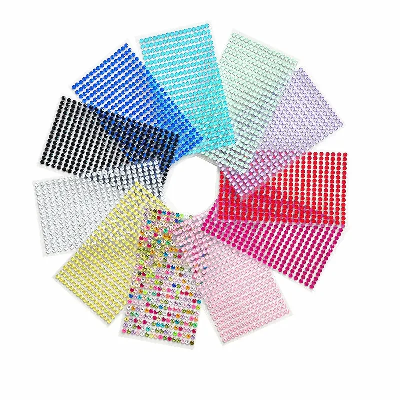 5 แผ่นปาร์ตี้และเทศกาลสติกเกอร์ 5 มม.352 ชิ้น/แผ่น 3D Rhinestones สําหรับ Charms Bronzing Decal ตกแต่งแบนสติกเกอร์ตกแต่ง