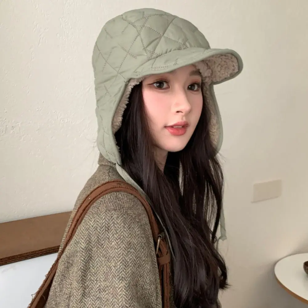 New Thickened Lamb Wool Bomber Hats Keep Warm With Earflaps Lei Feng Hat Double-sided Ear Protection Hats Ski Riding