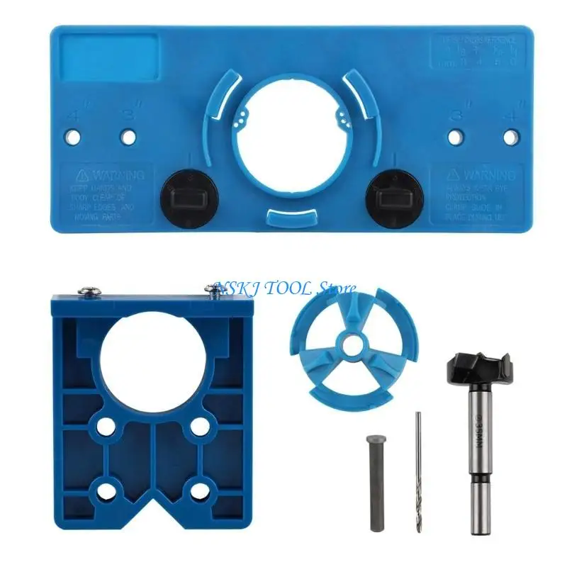 

L8RC Professional 35mm Hinge Template Set and Small Blue Lock Hole Locator User friendly