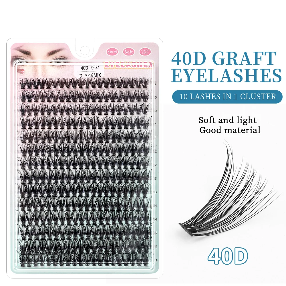 QSTY Individual Cluster Lashes 10/20/30/40D 8-16MIX DIY Eyelash Extension 280 Lash Clusters Faux Mink Slik Individual Lashes Eas