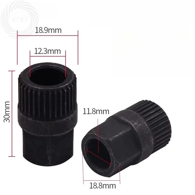Car Accessories V Belt Pulley Compatible T50 Torx For Alternator Pulley Removal Tool 33 Tooth Clutch Free Wheel Metal Black view 4