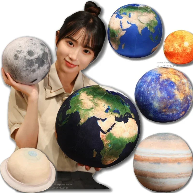 

Lifelike Solar System Planet Earth Sun Mars Plush Toy Stuffed Mercury Jupiter Saturn Uranus Neptune Round Ball Throw Pillow