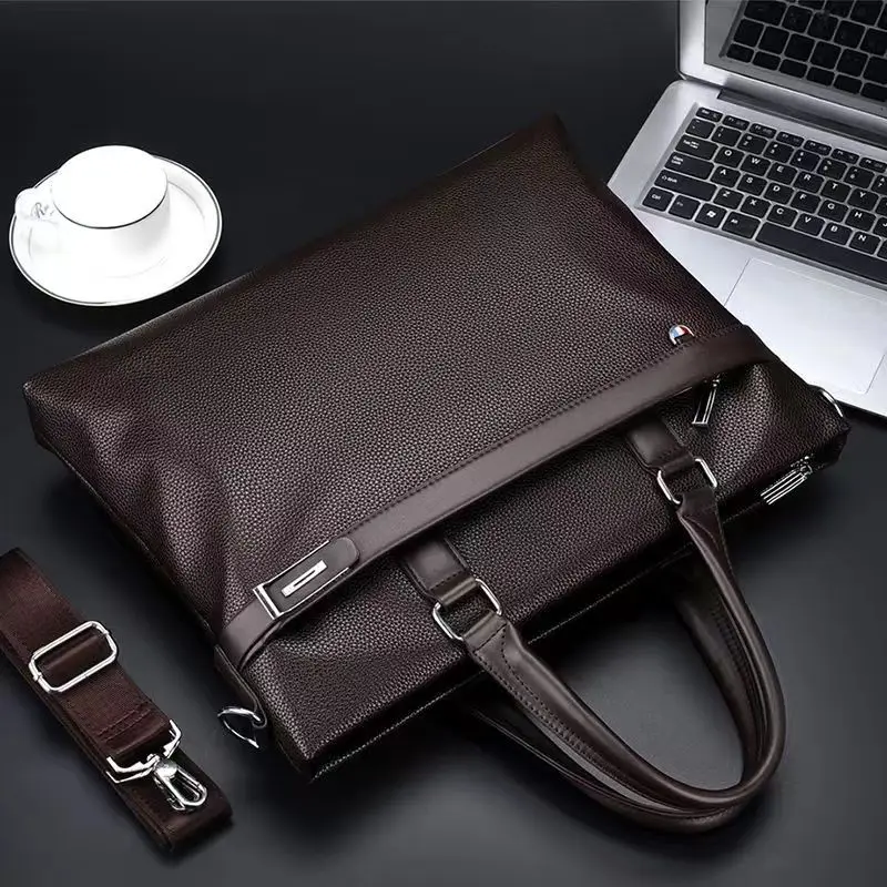 Klasyczny biznes PU Leather Man teczka marka komputer Laptop torba na ramię męska torebka Messenger torby torba męska wysokiej jakości