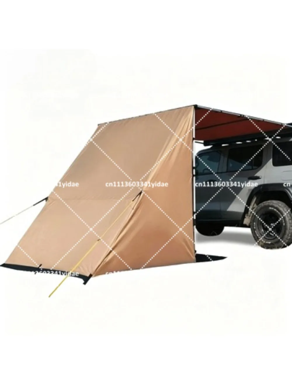 Outdoor Car Side Tent with Windows, Camping Shelter, Storage Bags Included, Projection Screen Canopy
