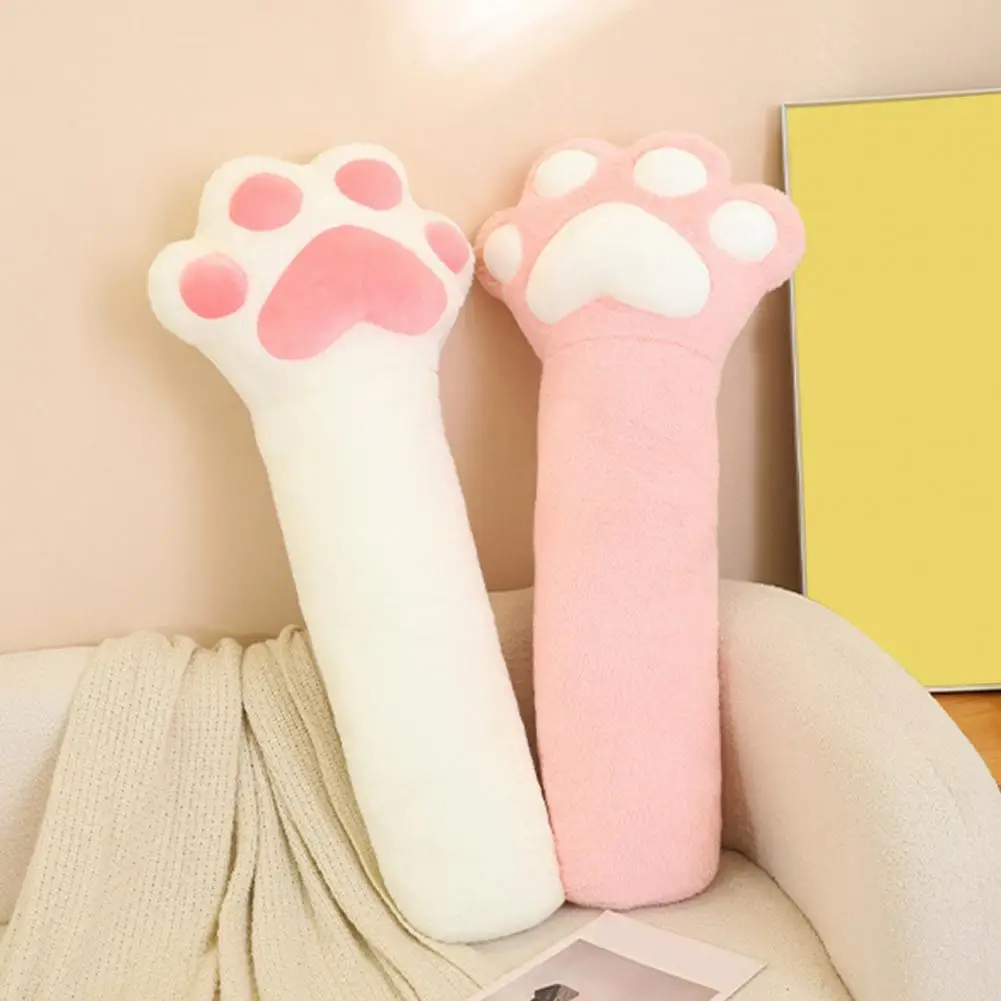 Huggable Kitty Pillow Plush Cat Paw Leg Pillow for Side Sleepers Elastic Fully Filling Toy for Sofa Bed Couch Holiday Office Nap