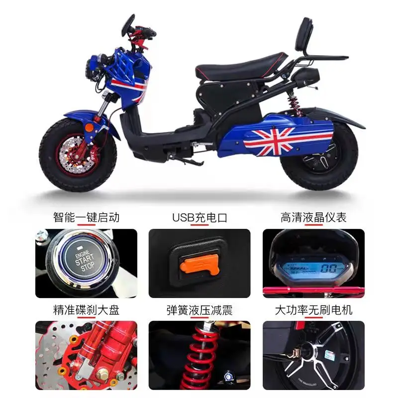 TLL Electric Car Adult Scooter High-Speed Long-Distance Running King Battery Car Electric Motorcycle