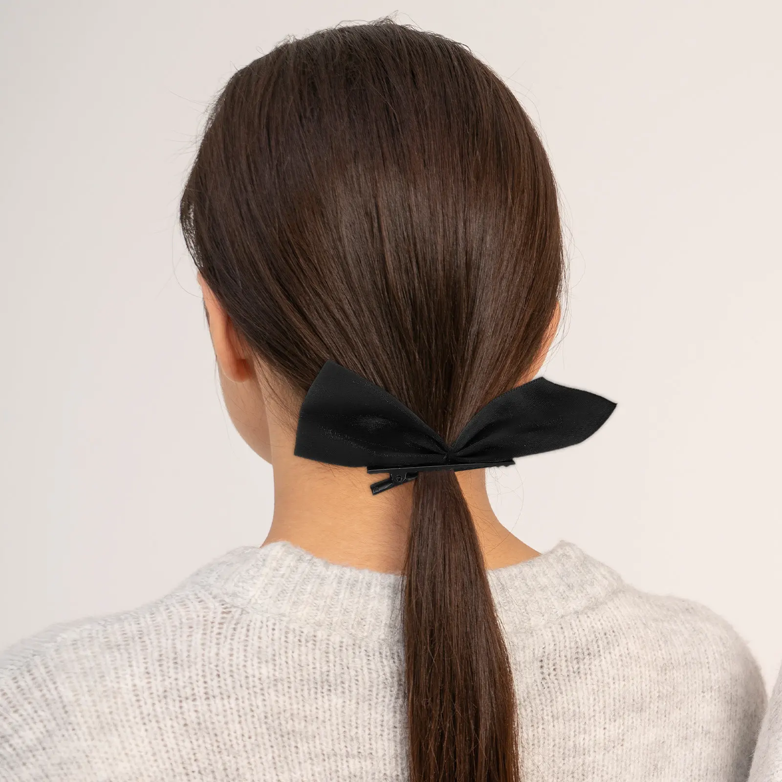 3Pairs Large Bow Hair Clips Satin Finish Half-Grip Design Elegant Secure Styling for Women Teens