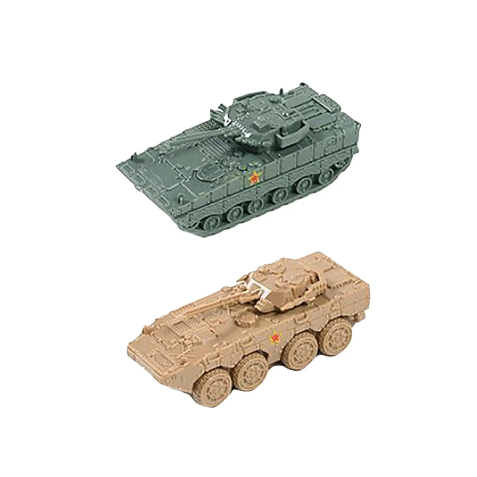 2 Pieces 1/144 Scale Tank Model Collectibles Tracked Crawler Chariot for Gift Party Favors Education Toy Table Scene Adults