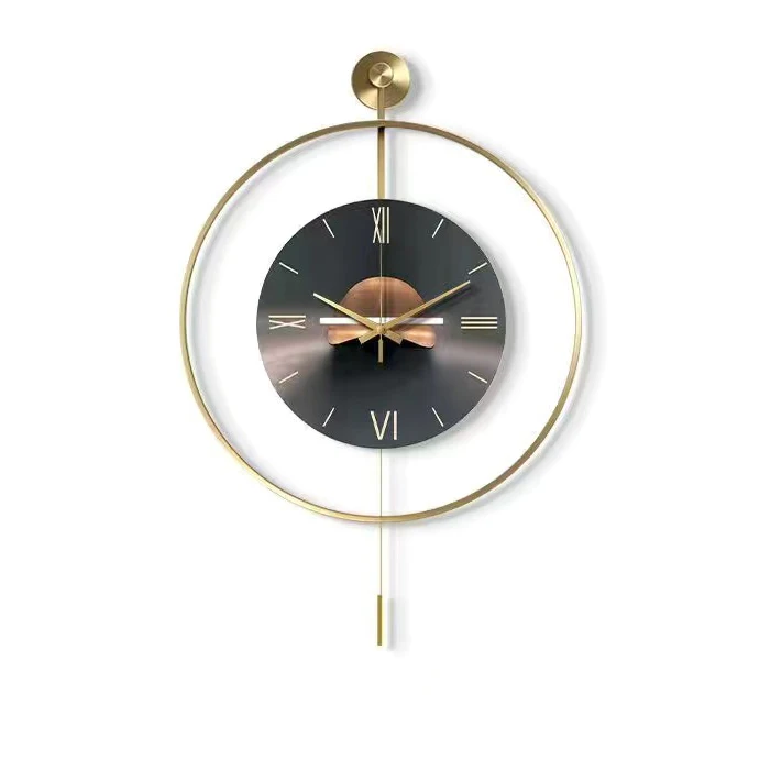 50cm with light glass dial Large Metal Art Design Silent Decorative living room iron Office Wall Clocks Home Decor hanging watch