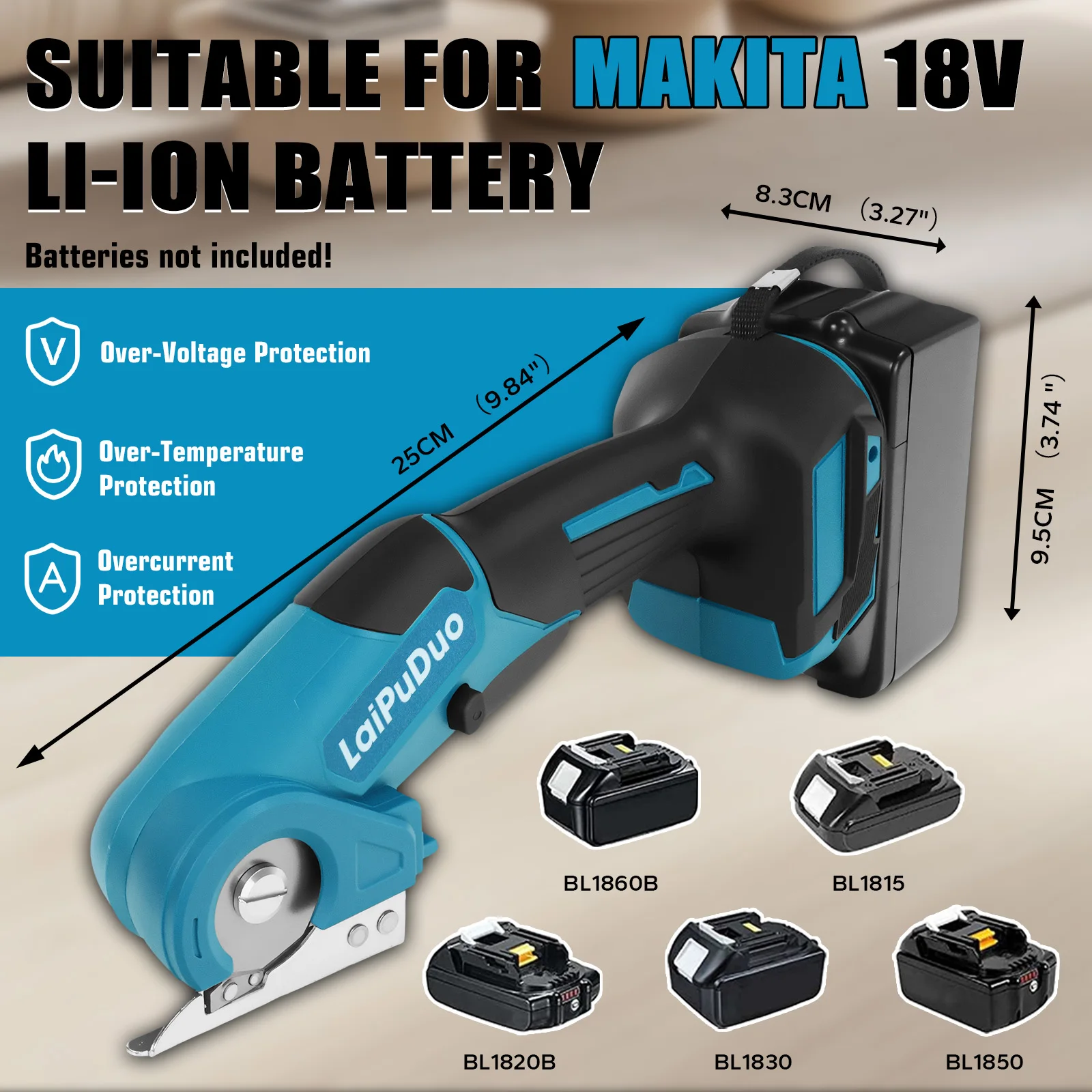 

300RPM Electric Scissors Cordless Cardboard Cutter Fabric Scissor Plastic Carpet Leather Cutting Tool for Makita 18V Battery Pin