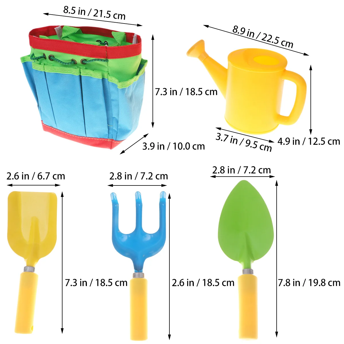 1 セット子供用ガーデニングツールセットミニガーデンツールキットカラフルなプラスチックハンドル軽量子供に安全なプラスチックガーデンツール