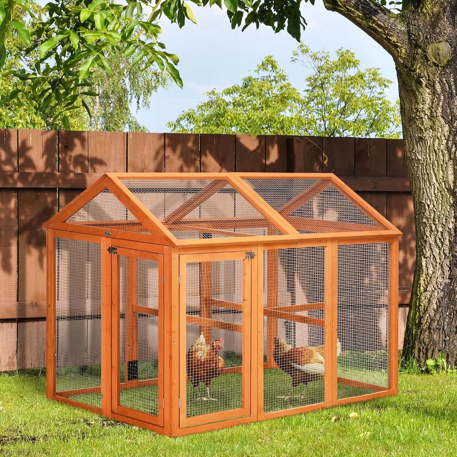 Wooden Large Chicken Coop with Perches & Doors for Outdoor Backyard Farm 4.6' x 2.8', Customized