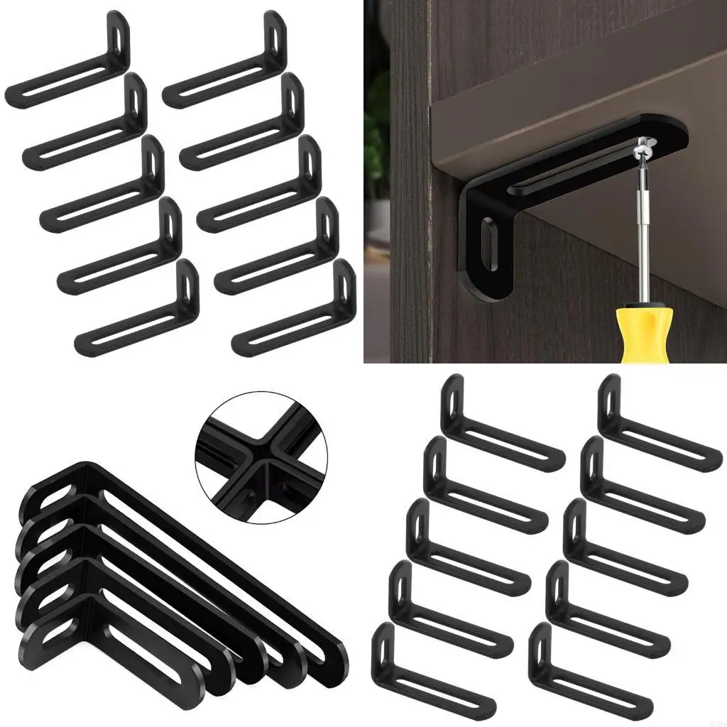 M7DA Multipurpose Iron Corner Supports For Shelves Partitions Home Office Setups Durability Construction