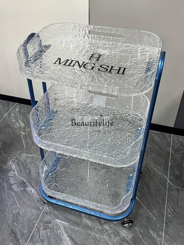 Acrylic Transparent Stroller High-End Hairdressing Beauty Salon Multi-Functional Light Luxury Tool Car