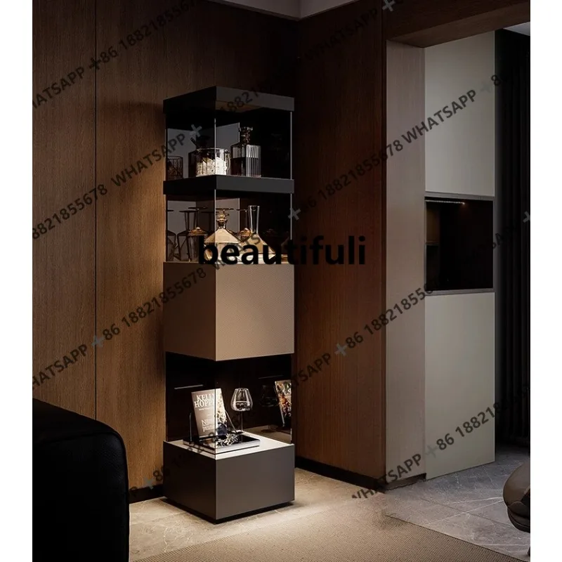 

Minimalist corner, living room corner cabinet, new glass suspension, dining side, integrated display cabinet
