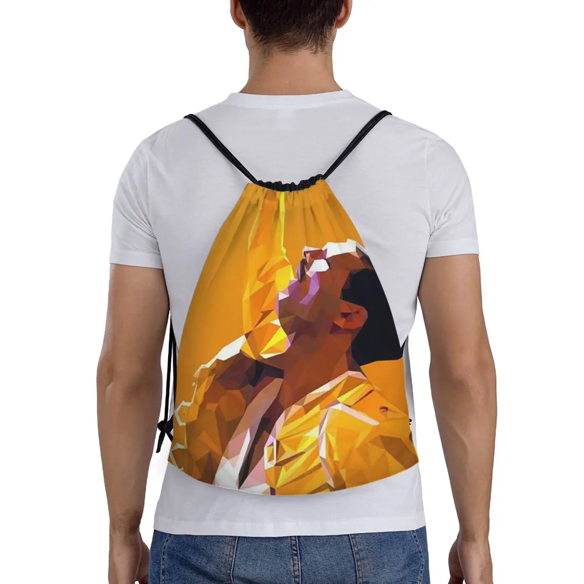 

Freddie Mercury Backpacks Casual Portable Drawstring Bags Sundries Bag Book Bags For Travel School
