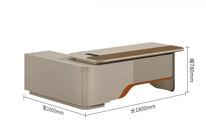 Boss desk, light luxury desk, high-end president's office, senior sense, chairperson's office desk and chair combination