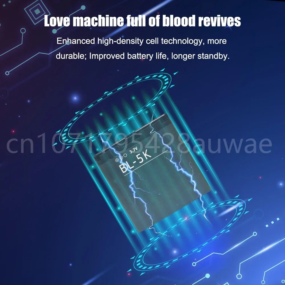 ノキア用充電式携帯電話バッテリー,交換用リチウムイオン電池,BL-5K,n85,n86,n87,8mp,701,x7,00,c7,c7,00, 1200mah