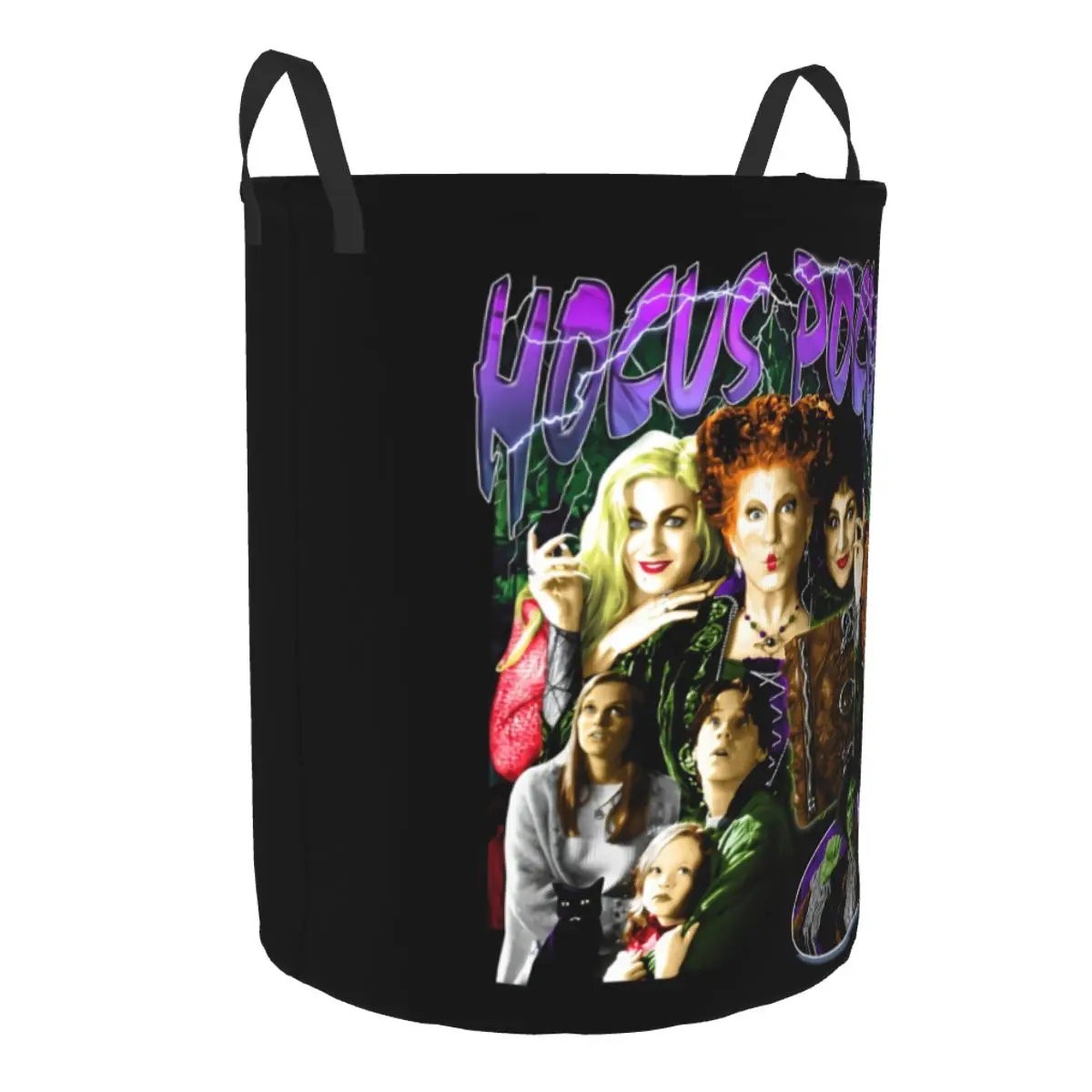 Custom Halloween Witch Hocus Pocus Film Laundry Basket Collapsible Clothes Hamper for Baby Kids Toys Storage Bag