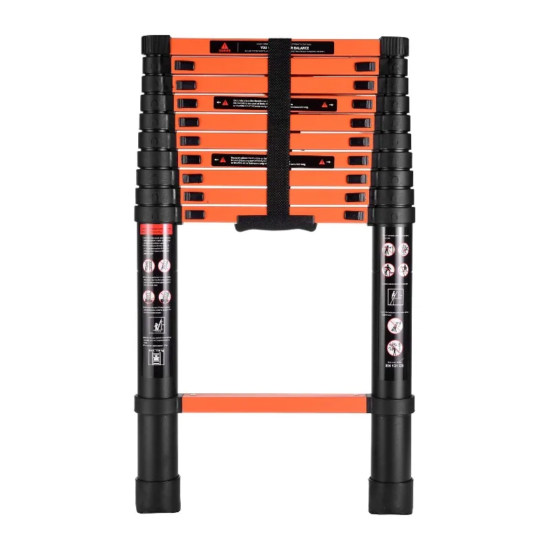 

3.2 meters aluminum alloy telescopic ladder, household ladder, engineering portable ladders, black orange ladders
