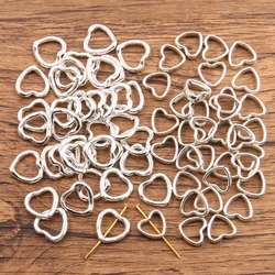 30Pcs 2 Style Heart Small Hole Bead Connector Hollow Charms For DIY Necklace Bracelets Jewelry Handmade Making