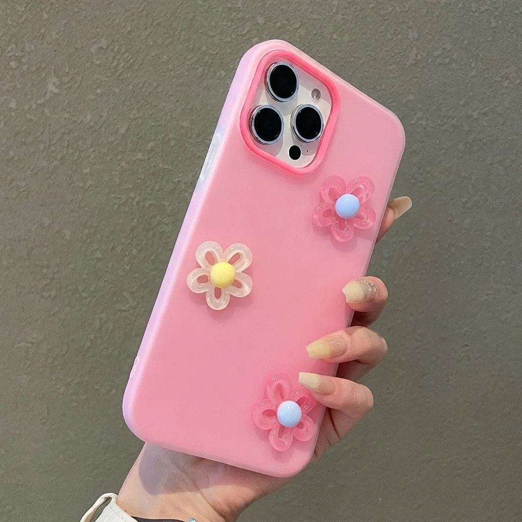 Bonbonfarbene 3D-DIY-Blumen-Handyhülle mit Lanyard für Xiaomi 14T 15T Pro 17 Pro Max 15 Pro 11 Lite 5G Stoßfeste Weiche INS-Hülle – Detail 6