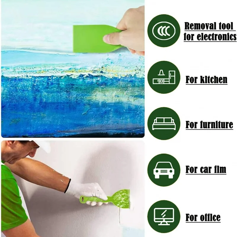 10 piece set of putty knives, plastic scrapers, wallpaper scrapers, plastic paint scrapers, repair and fill walls