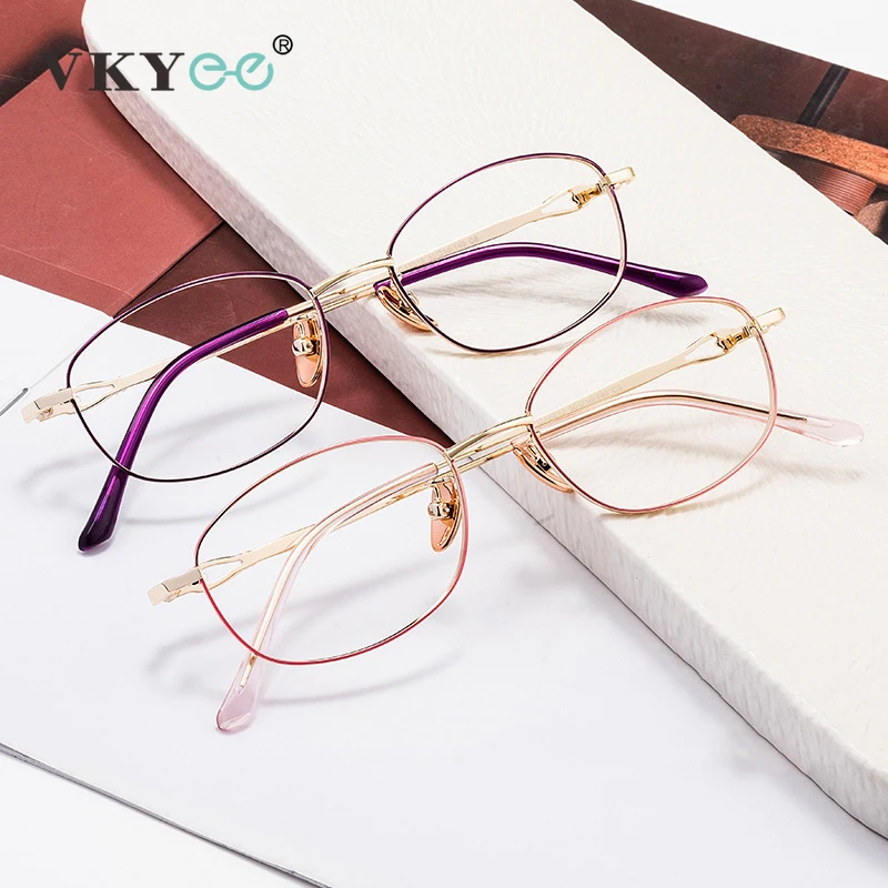 VICKY New Simple Oval Fashion Design Women Anti-blue Light Cylinder Lens Reading Glasses Myopia Customized Prescription G6019