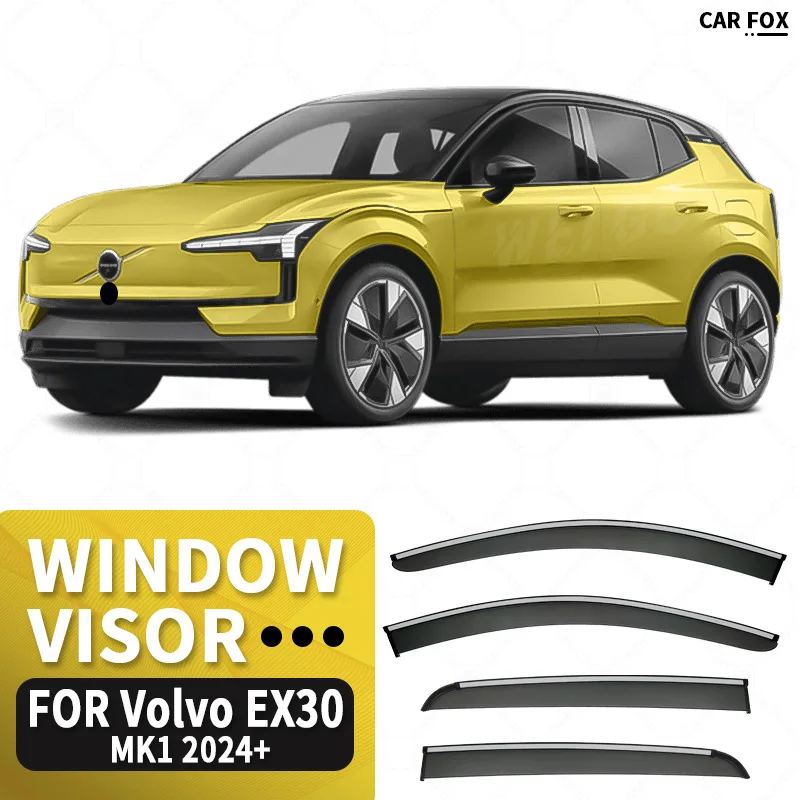 

4Pcs For Volvo EX30 2024+ Car Window Visor Awning Shelters Windshield Side Window Rain Sun Shade Auto Accessories Car Styling