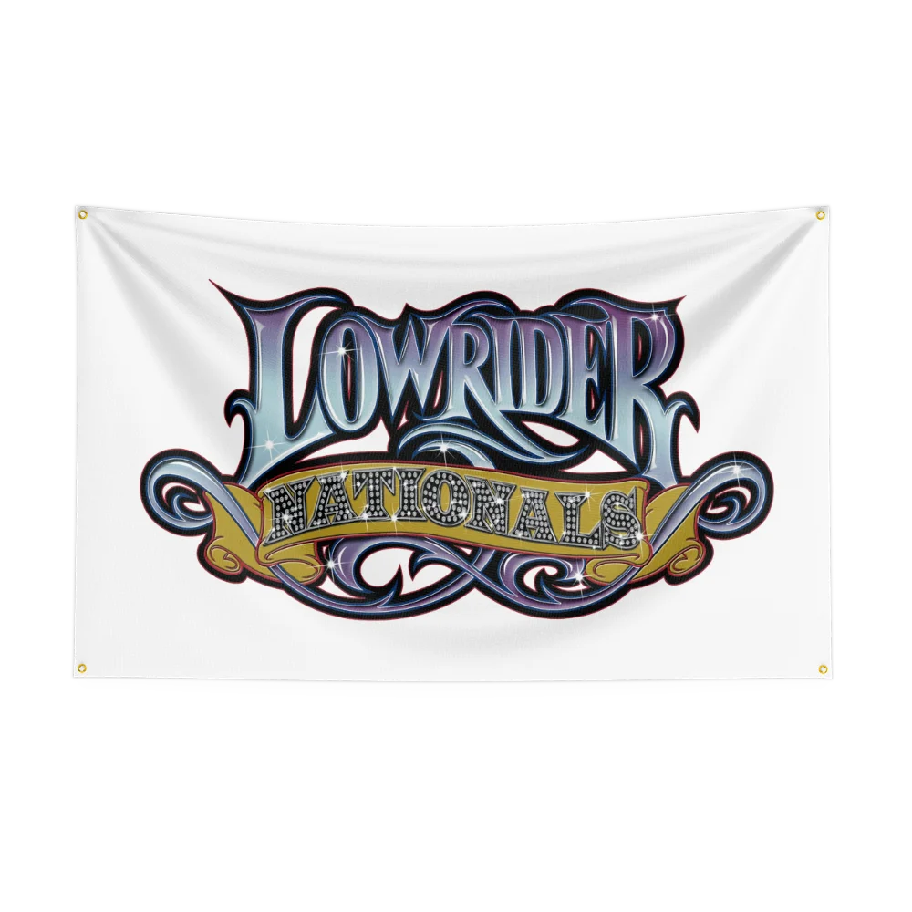 90*150CM Lowriders Racing Flag Polyester Digital Printing Banner for Garage Wall Art Indoor Decoration With Brass Grommets