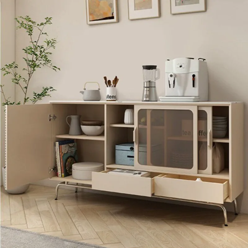 Nordic simple storage cabinet French cream style entrance side cabinet wooden high-end aparador blanco organizer furniture
