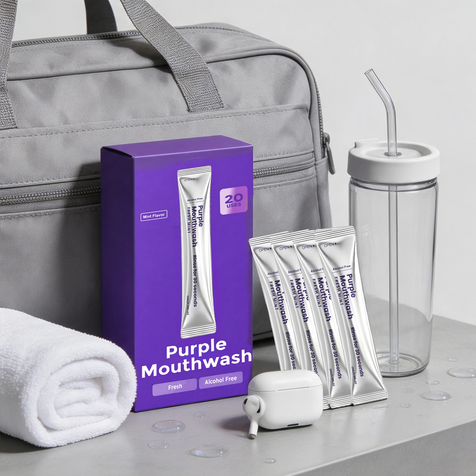 Neues Minz-Mundwasser, einzeln verpackt, zur Behandlung von Mundgeruch, langanhaltende Frische, Zahnfleckenentfernung, Reise-Mundpflege-Mundwasser – Detail 5