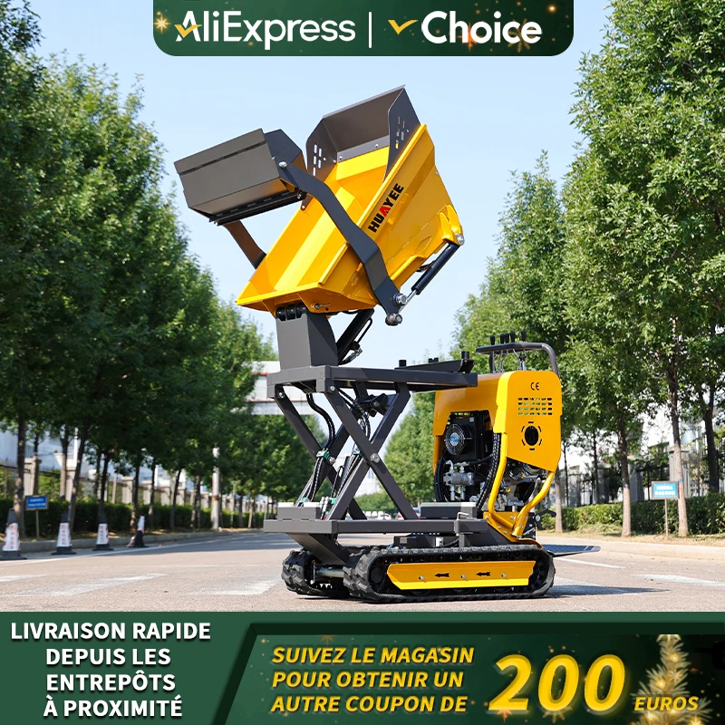   Mini Dumper sur chenilles 500kg 800kg, personnalisé, livraison rapide, pente de montagne de haute qualité, utilisation Mini Dumper