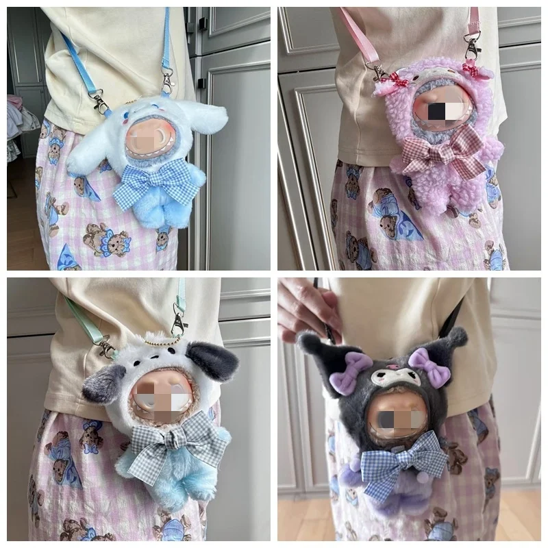 

Cartoon Animation Sanrios Kuromi Cotton Doll Cute Clothes Pendant My Melody Hellokittys Cloak Crossbody Baby Clothes Headgear