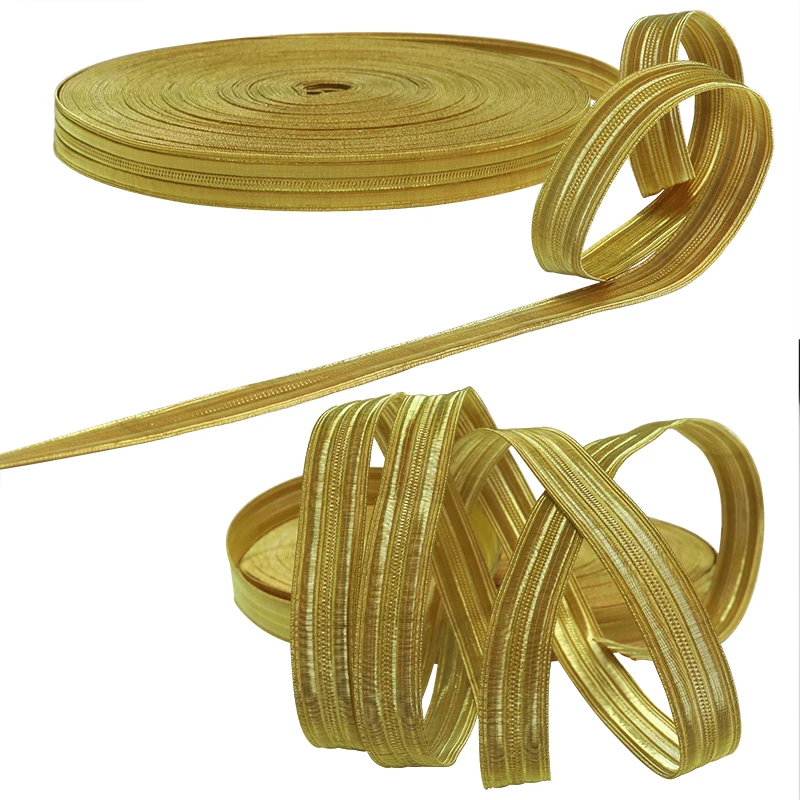 اللون # 1 شريط سلك نحاسي ذهبي معدني ملابس رسمية وحواف عسكرية، زي جديلة حزام معطف فاخر