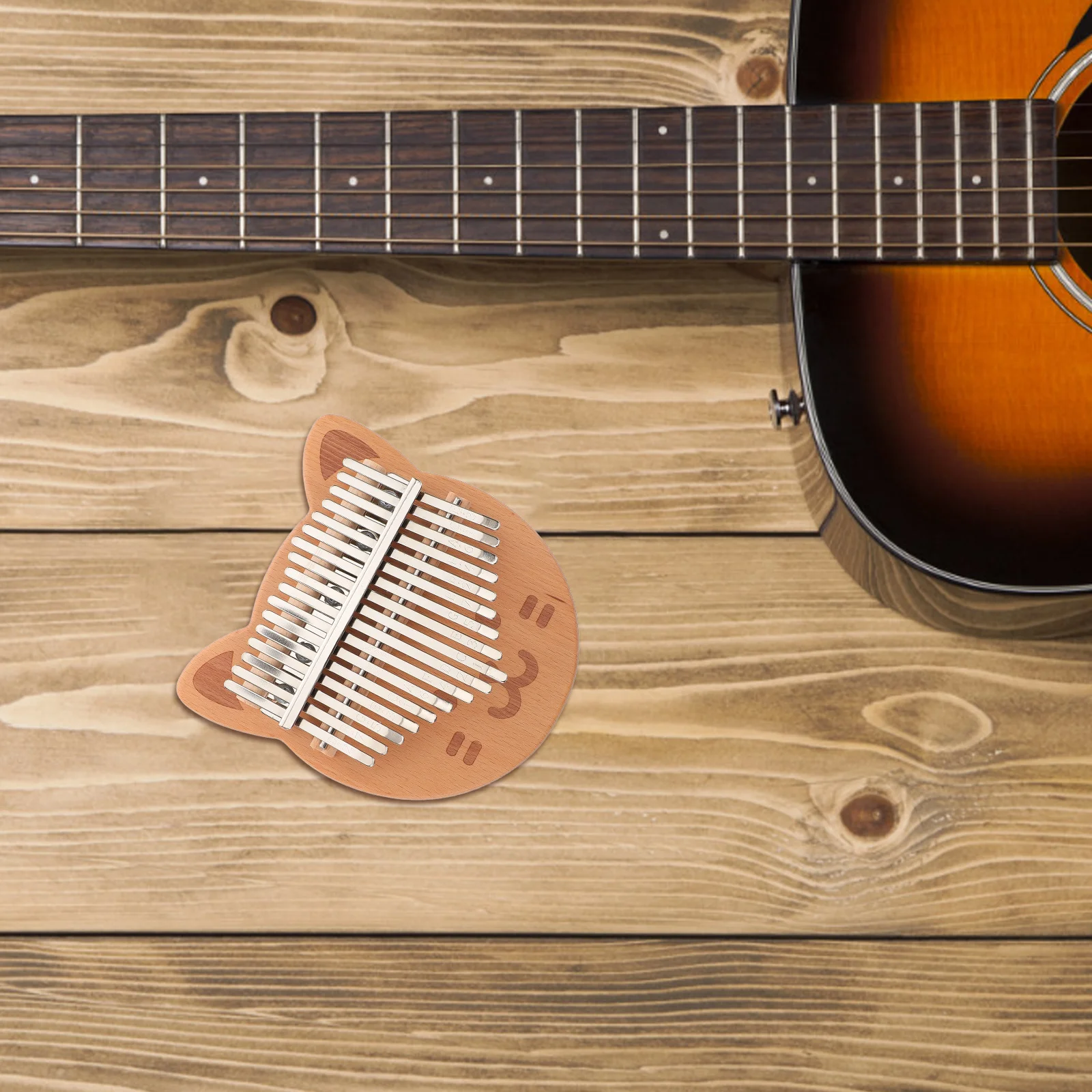 بيانو إصبع خشبي مكون من 17 مفتاحًا للمبتدئين، أداة موسيقية كاليمبا مدمجة مع صوت أثيري #1