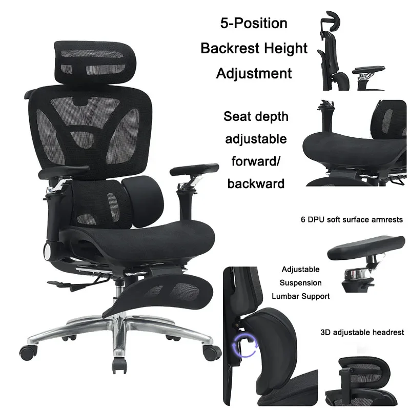 Silla de oficina de lujo para salón, sillón de respaldo alto para dormitorio, silla ergonómica para sala de estar, silla de oficina giratoria para juegos, silla de escritorio, muebles.