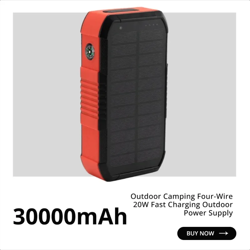 

Bestselling Solar Hand-Crank Power Bank 30000mAh Outdoor Camping Four-Wire 20W Fast Charging Outdoor Power Supply