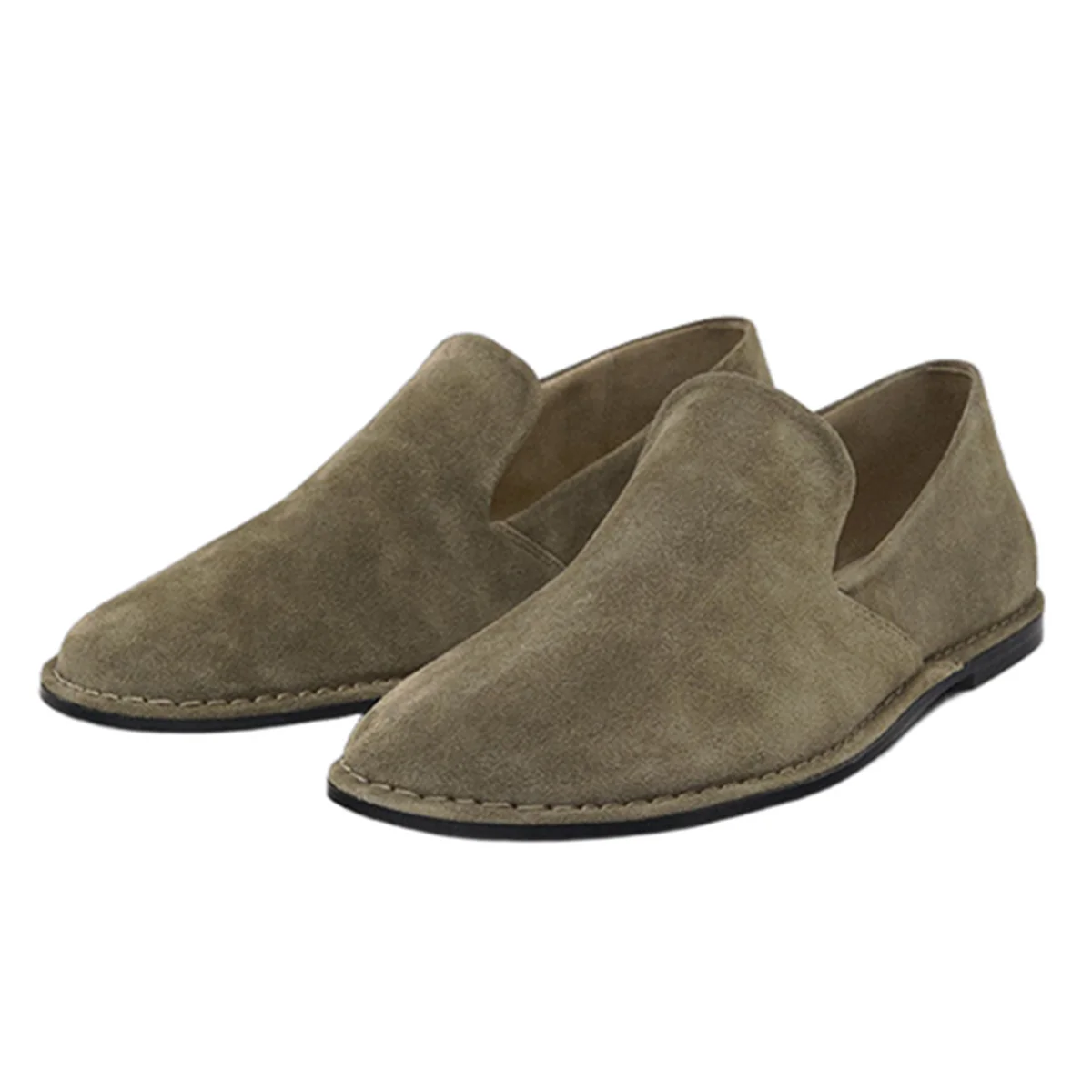 

Dave&Di Minimalist Women's Loafers British Retro Suede Flat Slip-on Soft Genuine Leather Comfortable Loafers Flat Shoes Women