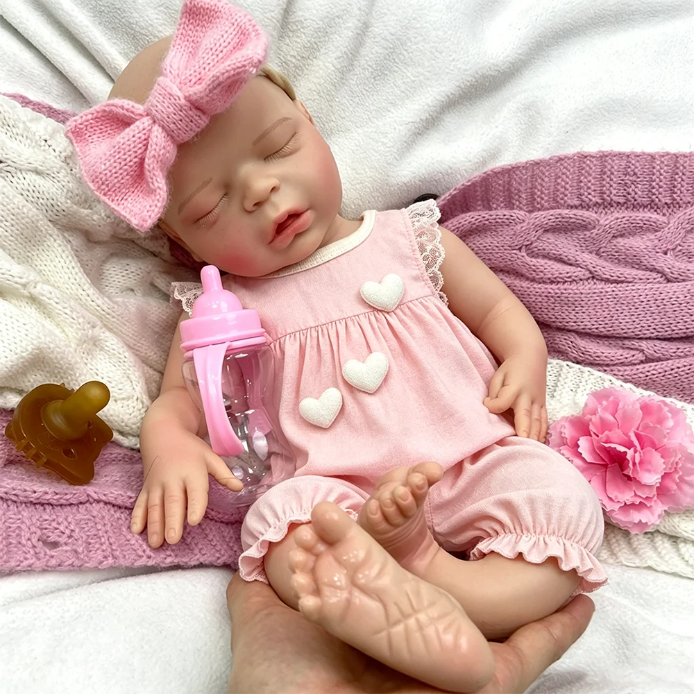 18Inch Premium Custom Silicone Reborn Doll Hyper Realistic Silicone Newborn Reborn Doll For Collection Artist Collectible Model