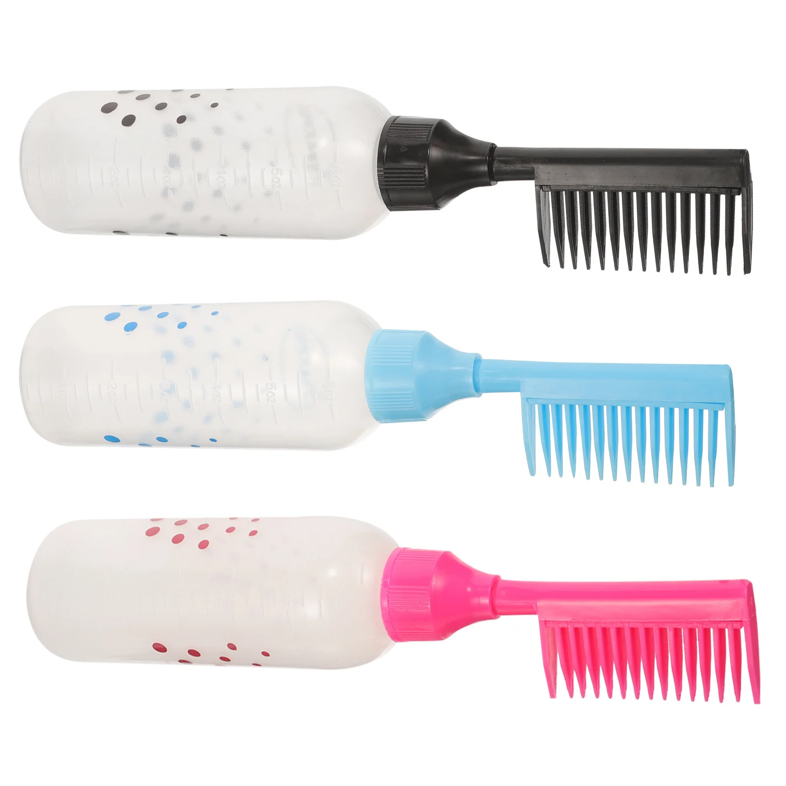 3Pcs Hair Dyeing Brush Bottles Practical Home Salon Barbershop Coloring Tools Hair Dye Comb Bottles Coloring Bottle with Comb - Image 2